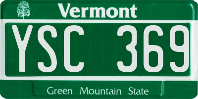 VT license plate YSC369