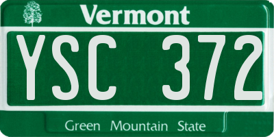 VT license plate YSC372