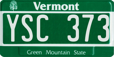 VT license plate YSC373