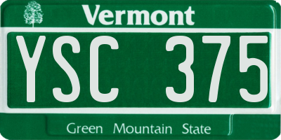 VT license plate YSC375