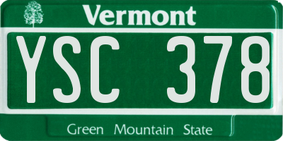 VT license plate YSC378