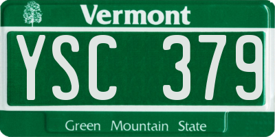 VT license plate YSC379