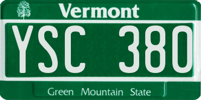 VT license plate YSC380