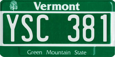 VT license plate YSC381