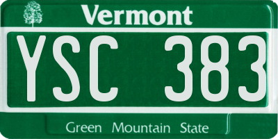 VT license plate YSC383