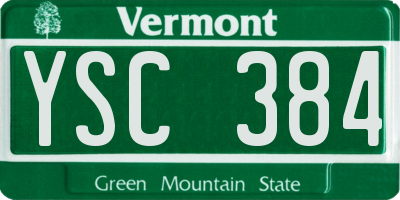 VT license plate YSC384