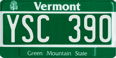 VT license plate YSC390