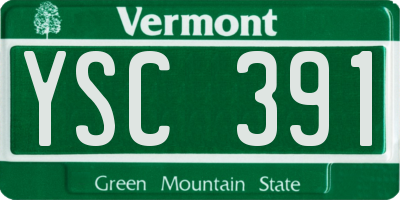 VT license plate YSC391