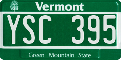 VT license plate YSC395