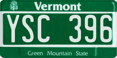 VT license plate YSC396