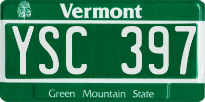 VT license plate YSC397