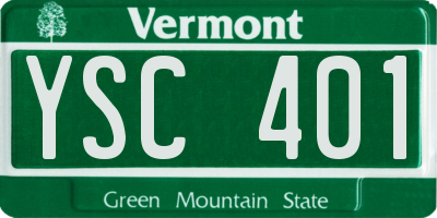 VT license plate YSC401