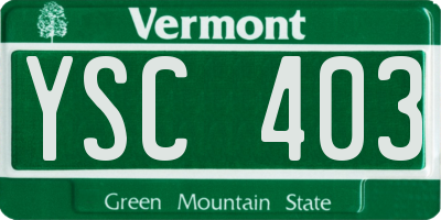 VT license plate YSC403