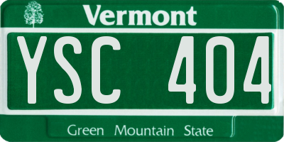 VT license plate YSC404