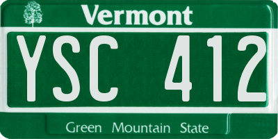 VT license plate YSC412