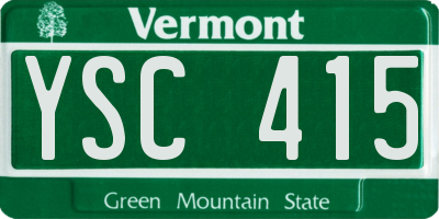 VT license plate YSC415
