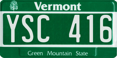 VT license plate YSC416