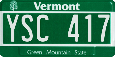 VT license plate YSC417
