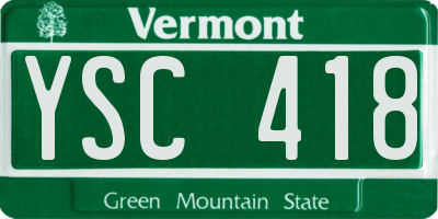 VT license plate YSC418