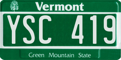 VT license plate YSC419