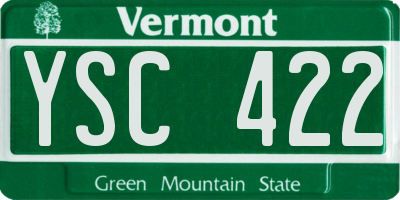 VT license plate YSC422