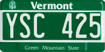 VT license plate YSC425