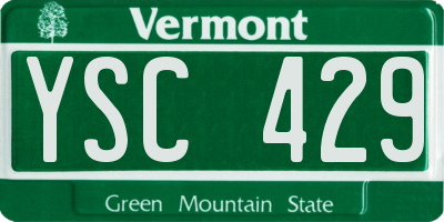 VT license plate YSC429