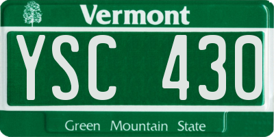VT license plate YSC430
