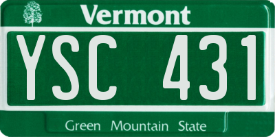 VT license plate YSC431