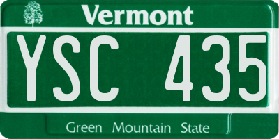 VT license plate YSC435