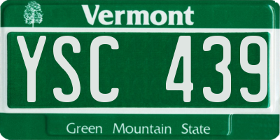 VT license plate YSC439