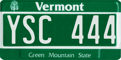 VT license plate YSC444