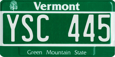 VT license plate YSC445