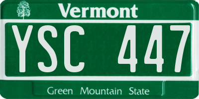 VT license plate YSC447