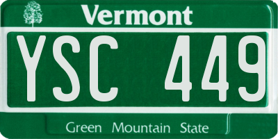 VT license plate YSC449