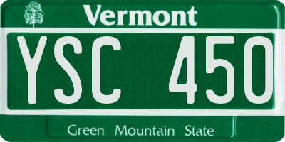 VT license plate YSC450