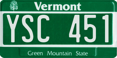 VT license plate YSC451