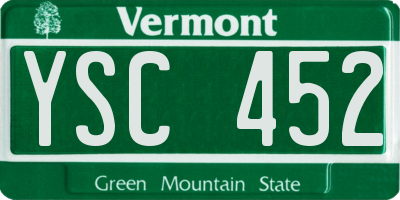VT license plate YSC452