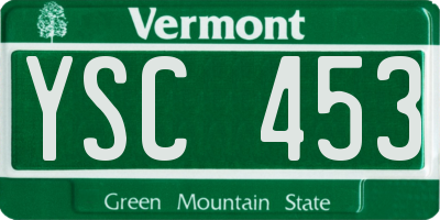 VT license plate YSC453