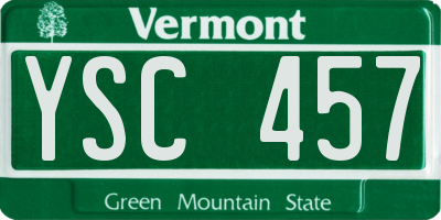 VT license plate YSC457