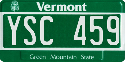 VT license plate YSC459