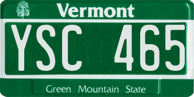 VT license plate YSC465