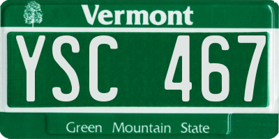 VT license plate YSC467