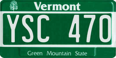 VT license plate YSC470