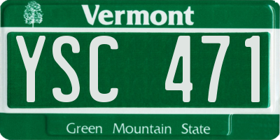 VT license plate YSC471