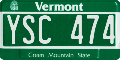 VT license plate YSC474