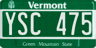 VT license plate YSC475
