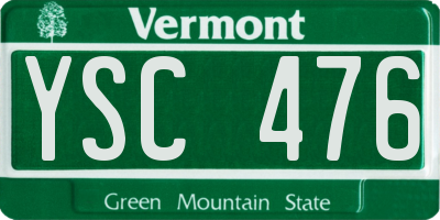 VT license plate YSC476