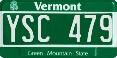 VT license plate YSC479