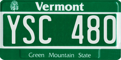 VT license plate YSC480